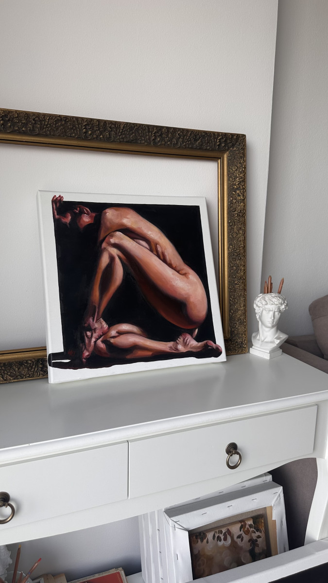 Within_Myself – Contemporary Figurative Oil Painting, Comfort Zone Series