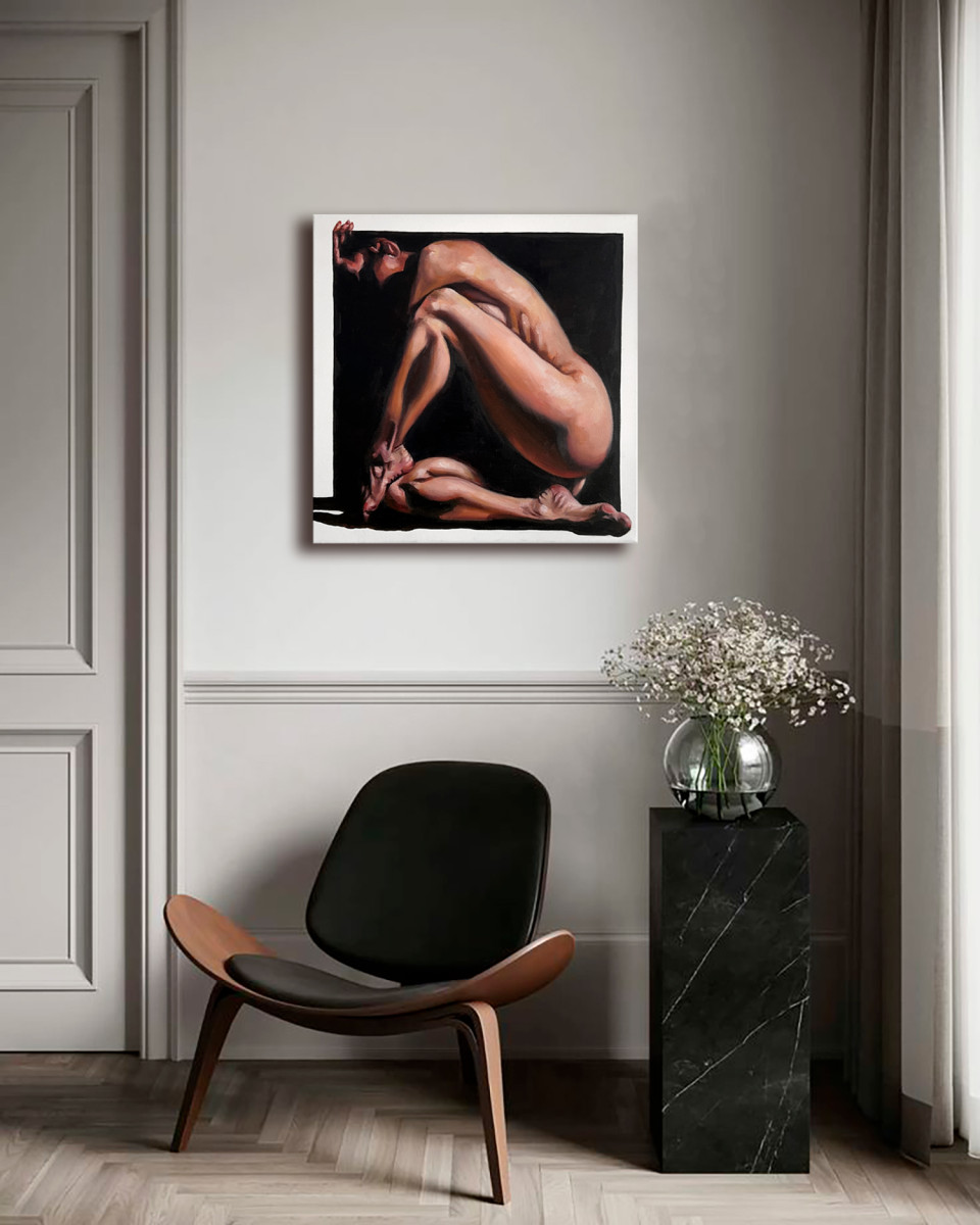 Within_Myself – Contemporary Figurative Oil Painting, Comfort Zone Series