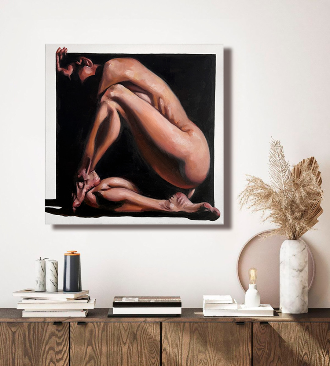 Within_Myself – Contemporary Figurative Oil Painting, Comfort Zone Series