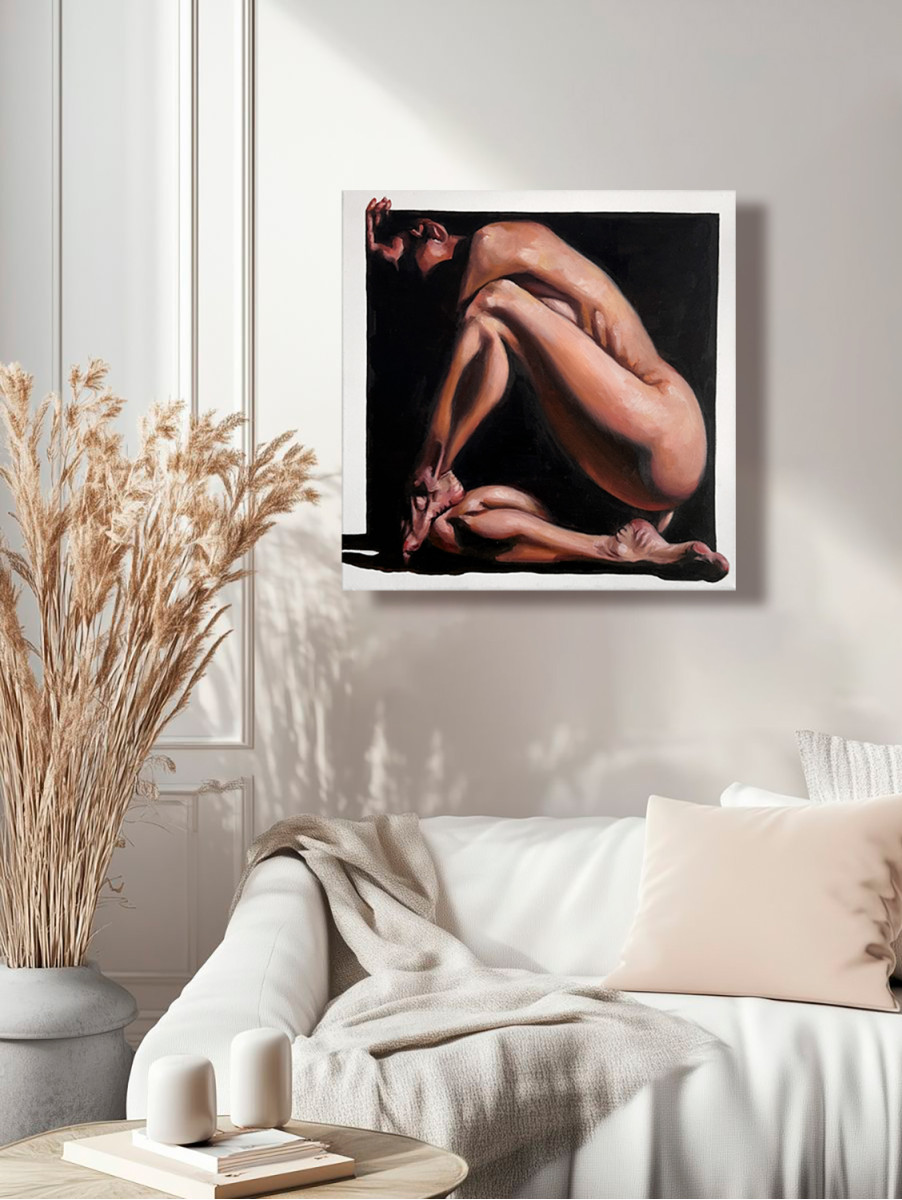 Within_Myself – Contemporary Figurative Oil Painting, Comfort Zone Series