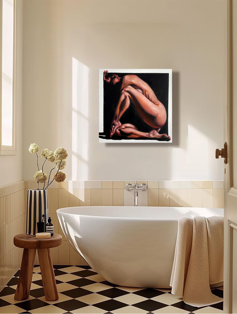 Within_Myself – Contemporary Figurative Oil Painting, Comfort Zone Series
