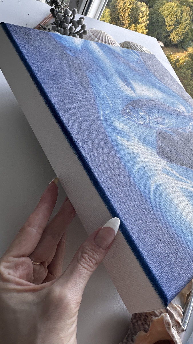 Something Fishy – Original Blue Underwater Nude  with Fish