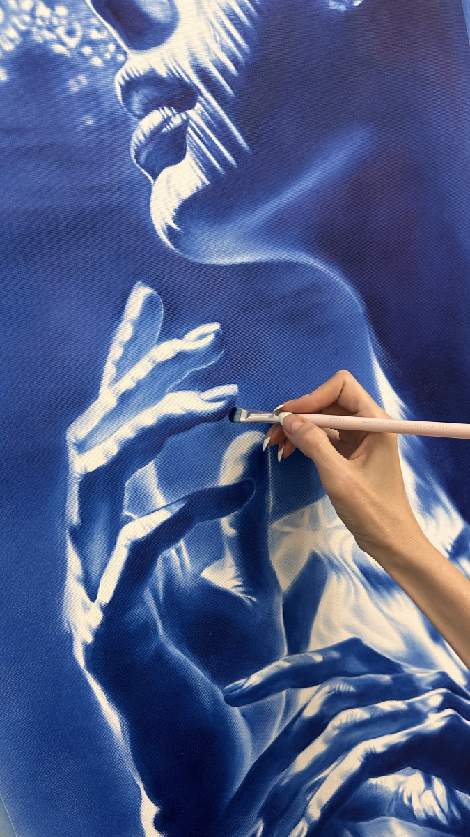 The Mermaid's Curiosity — Blue Water Ocean Nude