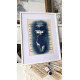 Muse №3 - Contemporary Blue Figurative Painting on Vintage Sheet Music – Female Form, Cyanotype Style, Inspirational Art Series
