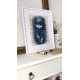 Muse №3 - Contemporary Blue Figurative Painting on Vintage Sheet Music – Female Form, Cyanotype Style, Inspirational Art Series