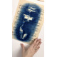 Muse №3 - Contemporary Blue Figurative Painting on Vintage Sheet Music – Female Form, Cyanotype Style, Inspirational Art Series