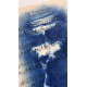 Muse №3 - Contemporary Blue Figurative Painting on Vintage Sheet Music – Female Form, Cyanotype Style, Inspirational Art Series