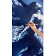 Carrying the Light – Underwater Female Nude in Deep Blue