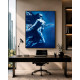 Carrying the Light – Underwater Female Nude in Deep Blue