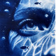 Fish Eye View – Blue Underwater Lights and Shadows Portrait