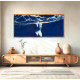 Large Blue Siren Painting – Mythological Water Figure