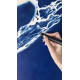 Large Blue Siren Painting – Mythological Water Figure