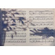 Shadow Sonata No.1 — Pastel Silhouette Art on Vintage Music Sheet