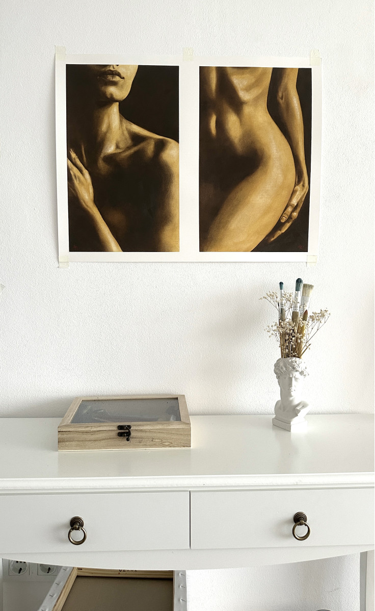 Innocent Lie II - Beautiful Female Nude in Warm Dark Tones