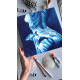 Turn the Other Cheek – Blue Female Nude with Fish Shadow
