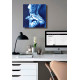 Turn the Other Cheek – Blue Female Nude with Fish Shadow