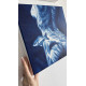 Turn the Other Cheek – Blue Female Nude with Fish Shadow