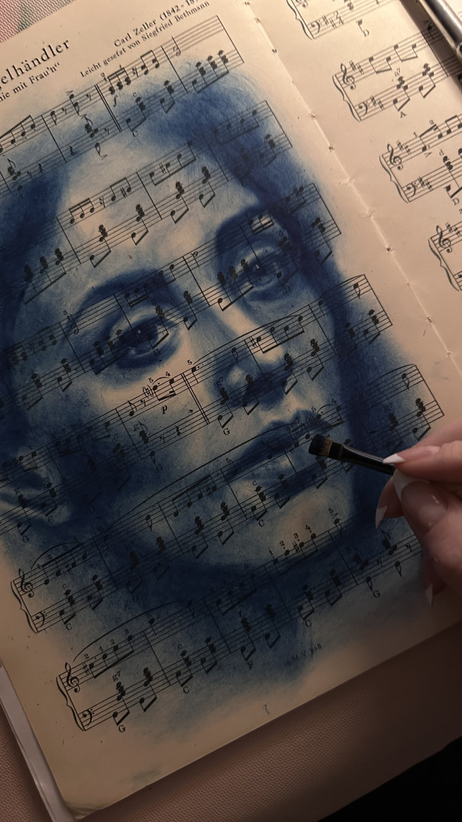 Muse №5 -Blue Female Portrait