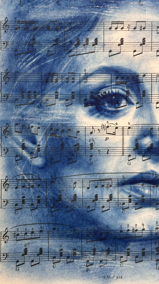 Muse №5 -Blue Female Portrait