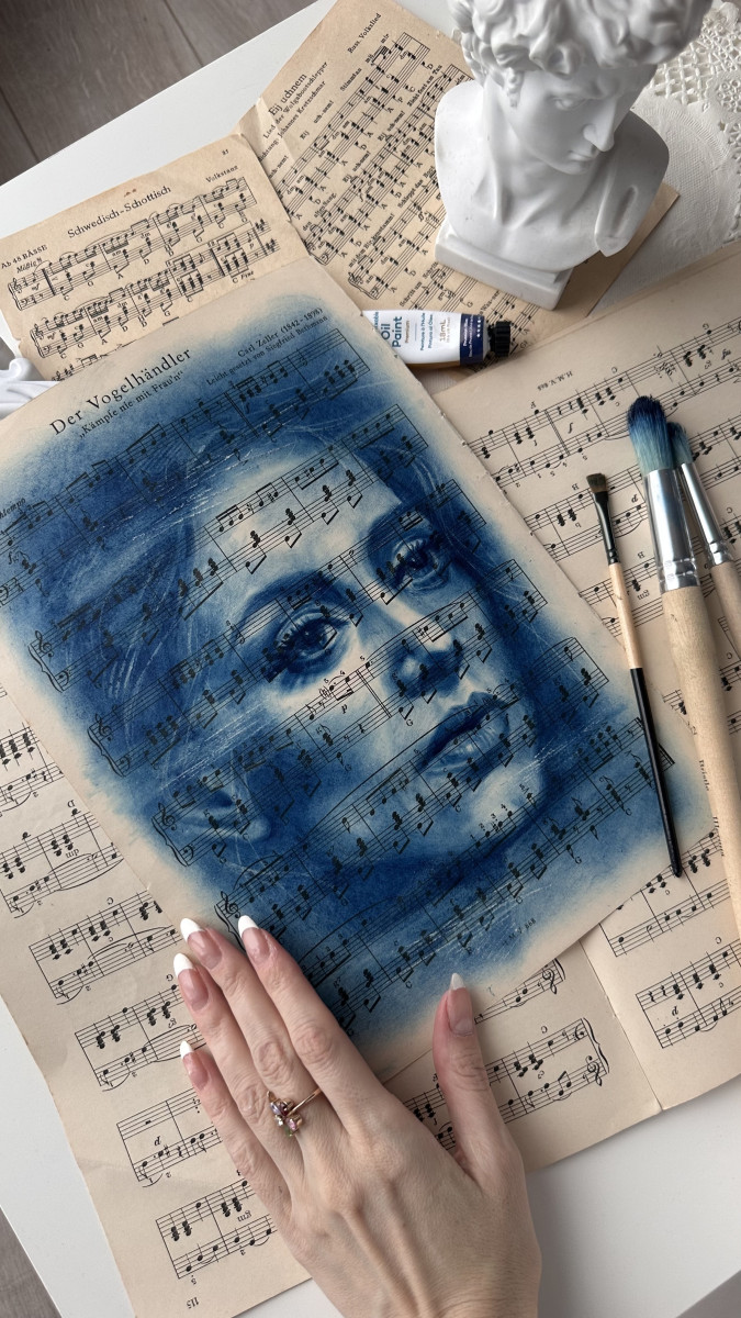 Muse №5 -Blue Female Portrait