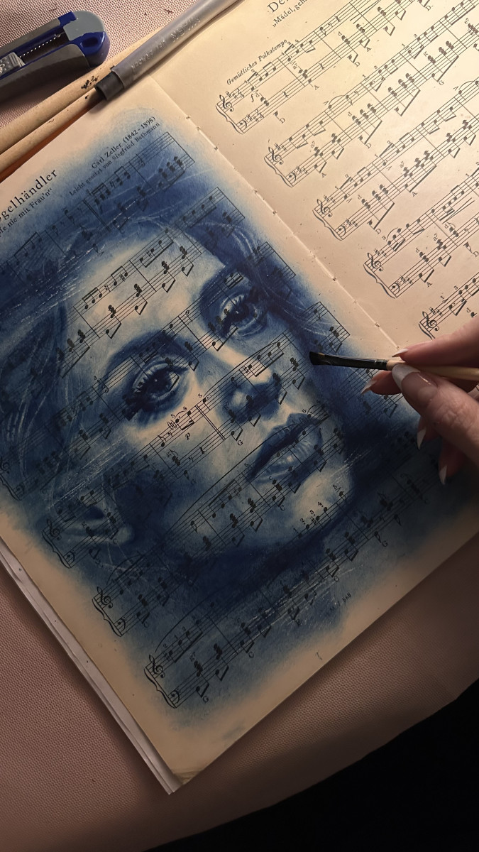 Muse №5 -Blue Female Portrait