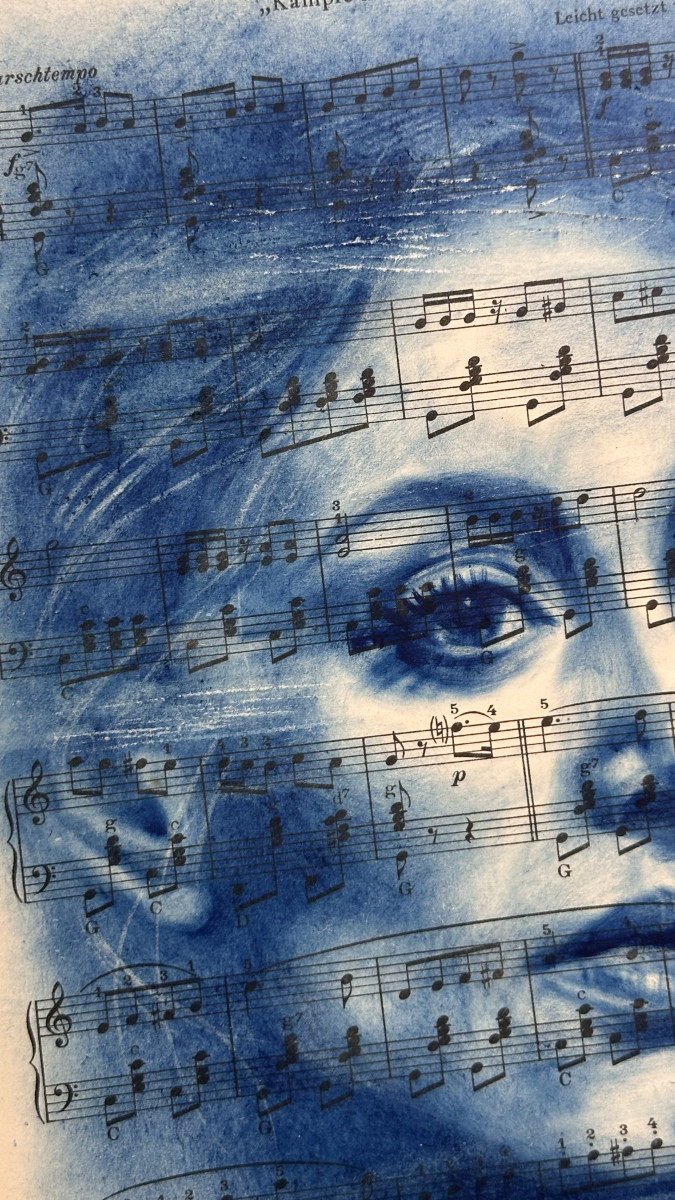Muse №5 -Blue Female Portrait