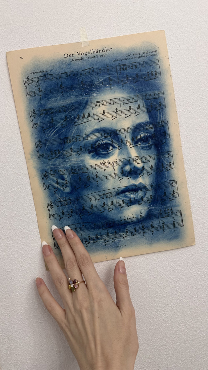 Muse №5 -Blue Female Portrait