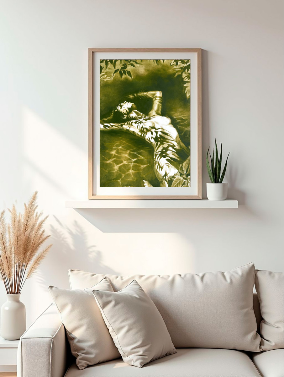 The Forest Nymph’s Midday Nap - Olive Green Shadow Nude