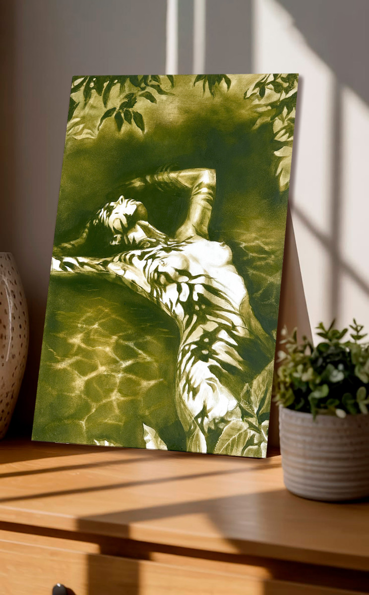 The Forest Nymph’s Midday Nap - Olive Green Shadow Nude