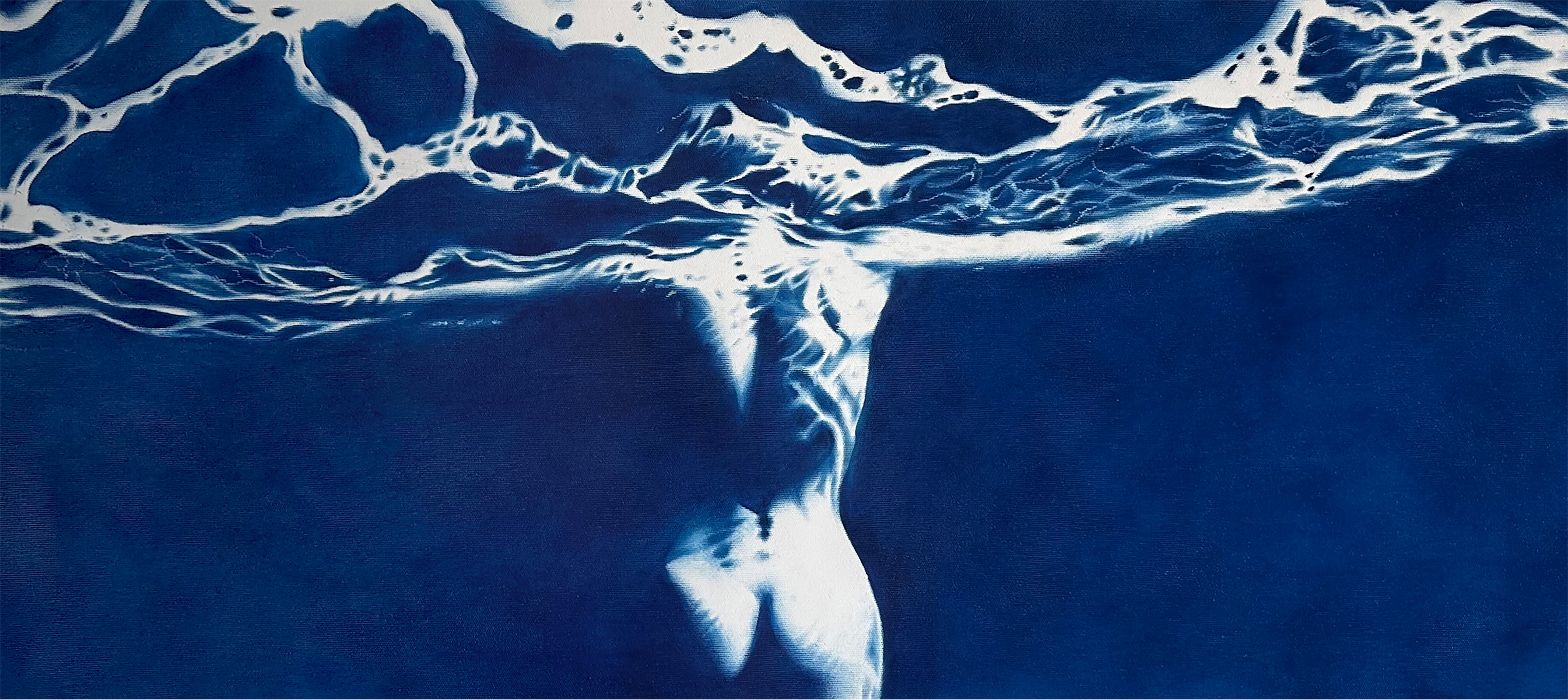 Large Blue Siren Limited Edition Fine Art Print – Mythological Water Figure