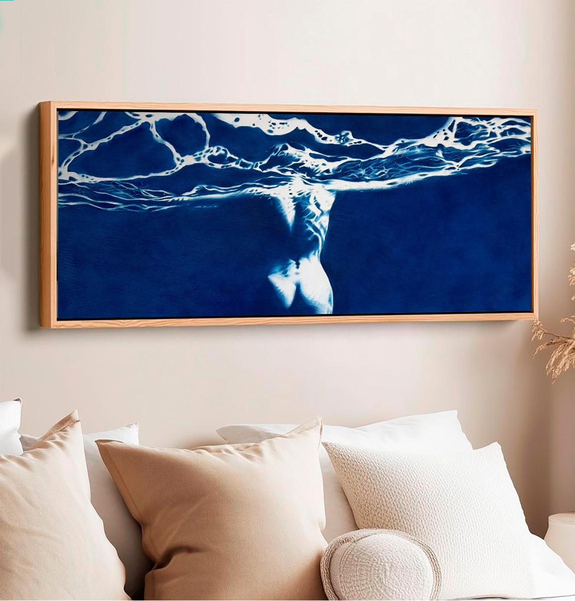 Large Blue Siren Limited Edition Fine Art Print – Mythological Water Figure