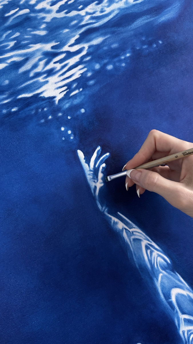 Siren's Call - Vertical Blue Underwater Nude