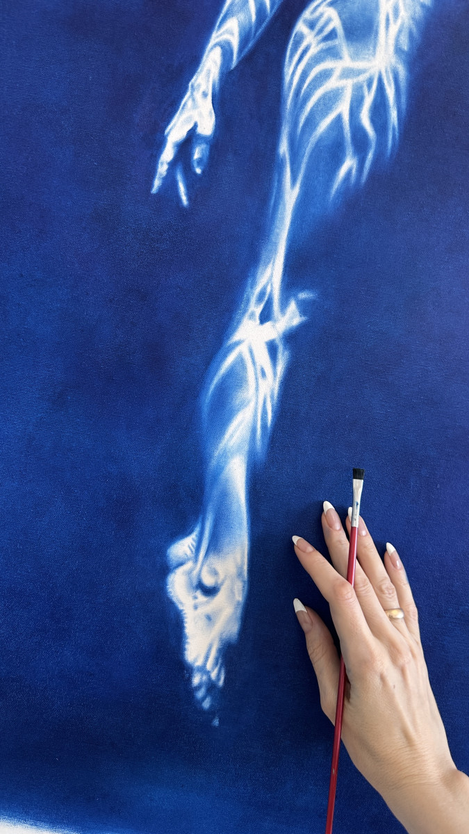 Siren's Call - Vertical Blue Underwater Nude