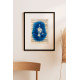 Muse №6 - Blue Figurative Painting on Vintage Sheet Music – Woman Playing Piano, Cyanotype Style Art, Contemporary Music Inspired Artwork