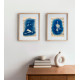Muse №6 - Blue Figurative Painting on Vintage Sheet Music – Woman Playing Piano, Cyanotype Style Art, Contemporary Music Inspired Artwork
