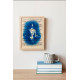 Muse №6 - Blue Figurative Painting on Vintage Sheet Music – Woman Playing Piano, Cyanotype Style Art, Contemporary Music Inspired Artwork