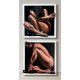 Comfort Zone – Contemporary Figurative Nude Diptych, Original Oil Paintings on Canvas