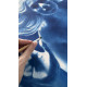 The Secret of the Mermaid - Large Blue Surreal Ocean Wall Decor, Conceptual Feminine Artwork