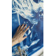 The Secret of the Mermaid - Large Blue Surreal Ocean Wall Decor, Conceptual Feminine Artwork