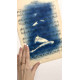 Muse №1 - Contemporary Nude Figurative Oil Painting on Vintage Music Sheet – Cyanotype Style Female Form Artwork, Inspiration Series1_Muse_No1_Shilo_Julia_contemporary_nude_art2_Muse_No1_Shilo_Julia_figurative_oil_painting3_Muse_No1_Shilo_Julia_nude