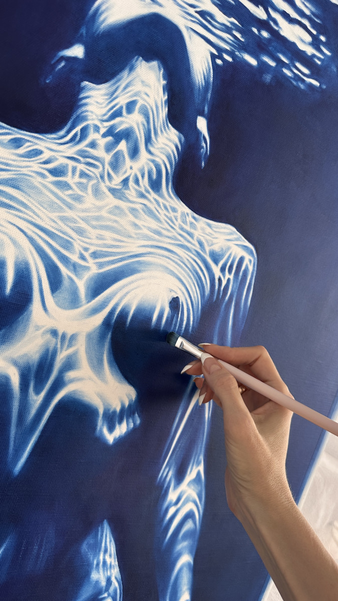 Siren's Breath - Large Blue Underwater Nude