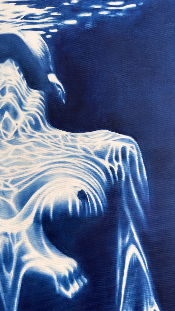 Siren's Breath - Large Blue Underwater Nude
