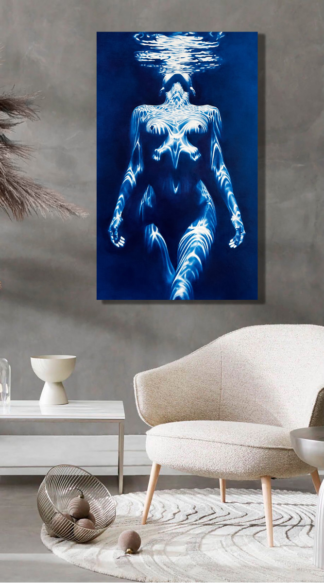 Siren's Breath - Large Blue Underwater Nude