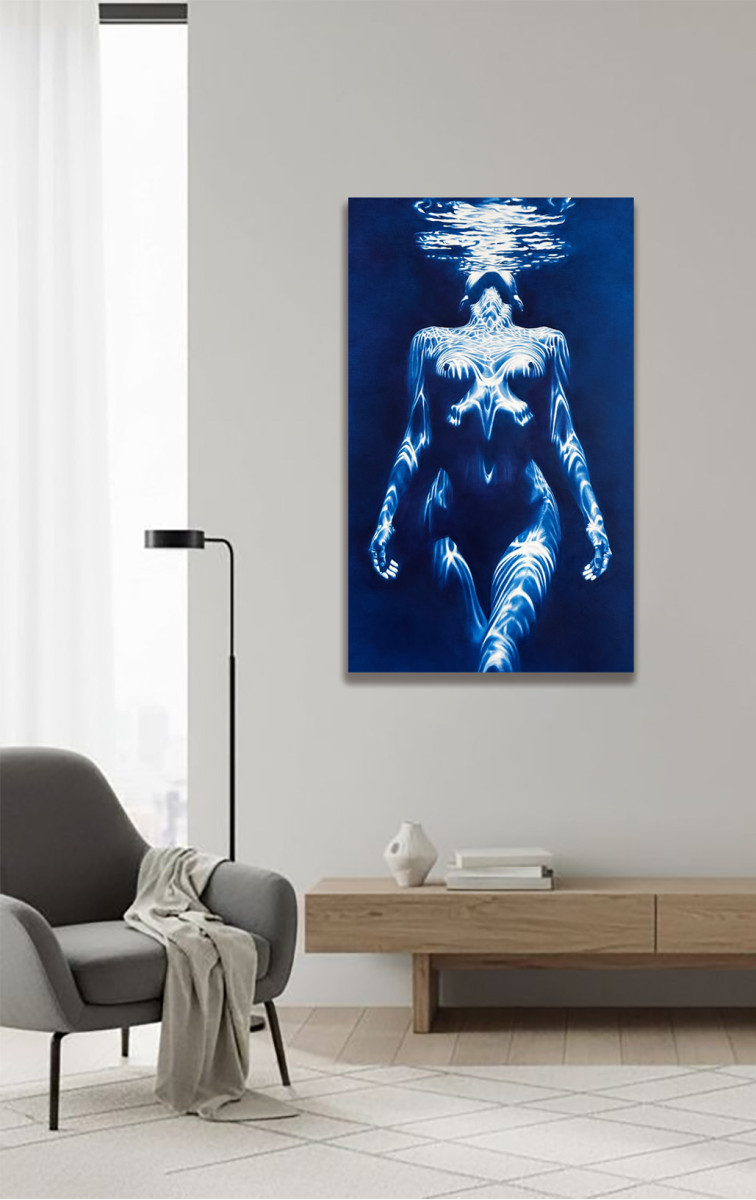 Siren's Breath - Large Blue Underwater Nude
