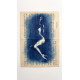 Muse №2 - Contemporary Nude Figurative Oil Painting on Vintage Music Sheet – Cyanotype Style Female Form Artwork, Inspiration Series
