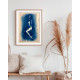 Muse №2 - Contemporary Nude Figurative Oil Painting on Vintage Music Sheet – Cyanotype Style Female Form Artwork, Inspiration Series