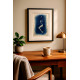 Muse №2 - Contemporary Nude Figurative Oil Painting on Vintage Music Sheet – Cyanotype Style Female Form Artwork, Inspiration Series