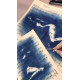 Muse №2 - Contemporary Nude Figurative Oil Painting on Vintage Music Sheet – Cyanotype Style Female Form Artwork, Inspiration Series
