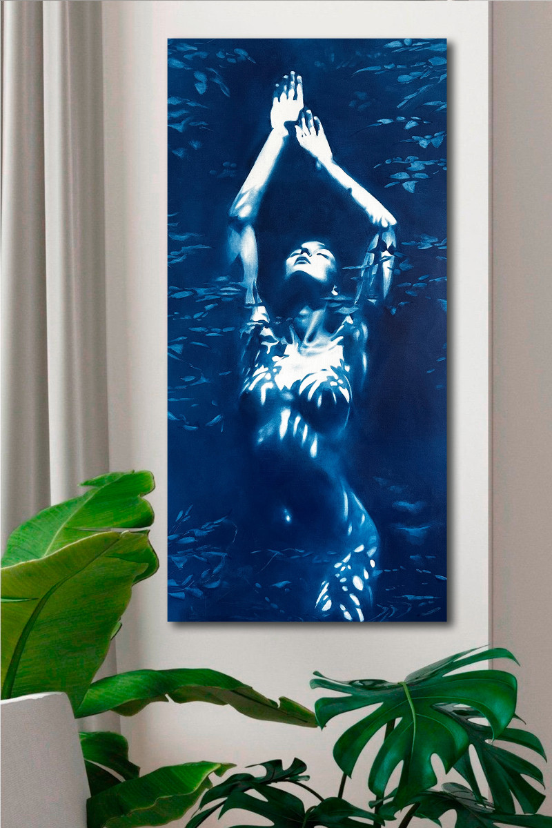 The Forest Nymph's Conversation with the Moon - Blue Night Nude