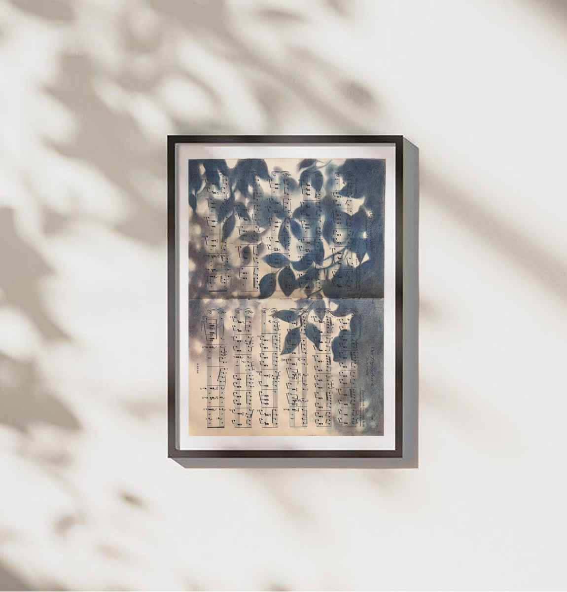 Silhouette Sonata No.2 — Leaf Shadows Over Vintage Strauss Score